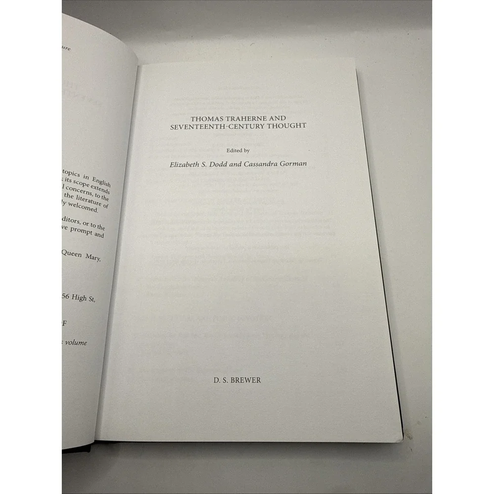Thomas Traherne and Seventeenth-century Thought, Hardcover by Dodd, Elizabeth...